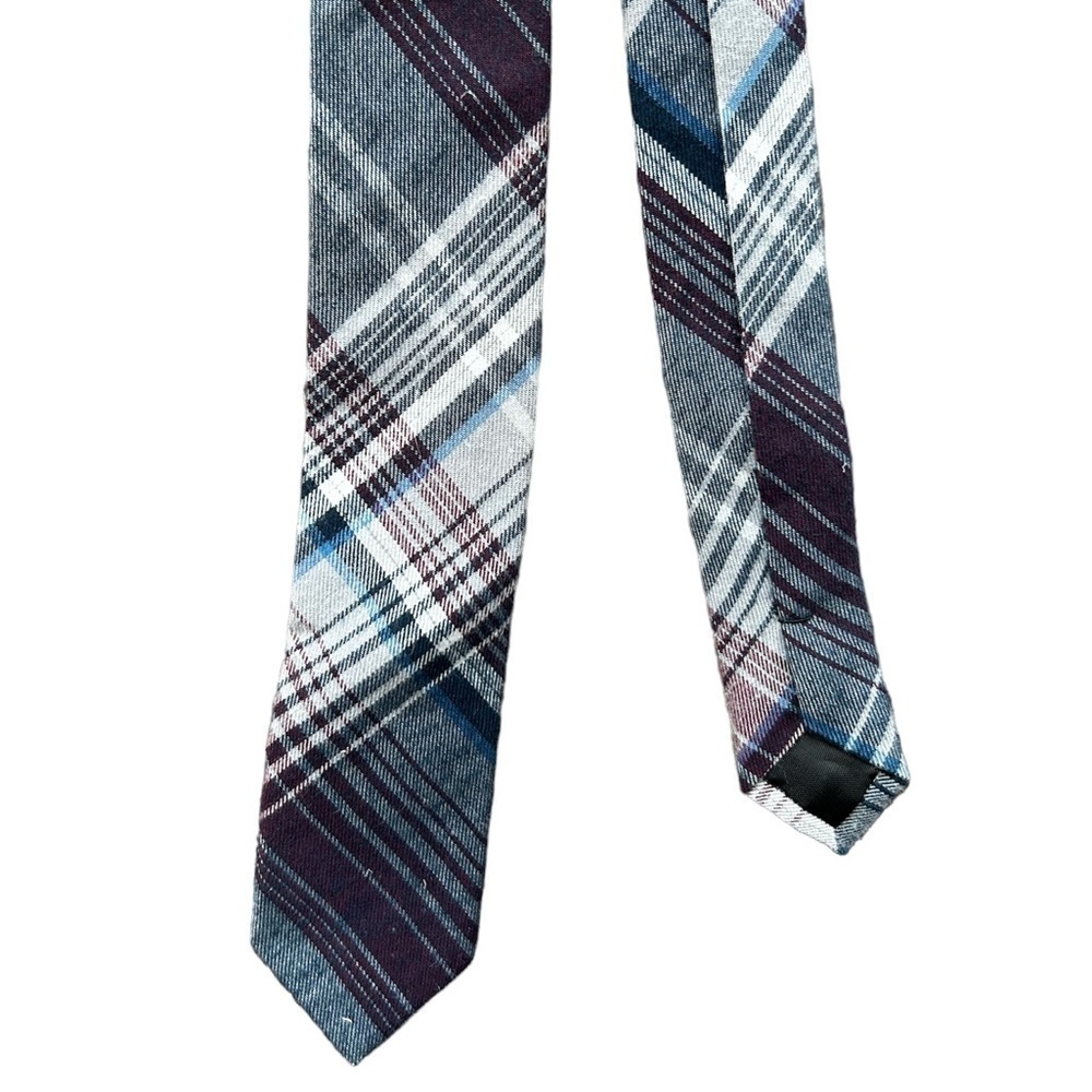H&M Purple, Blue,‎ and Gray Plaid Skinny Tie​​